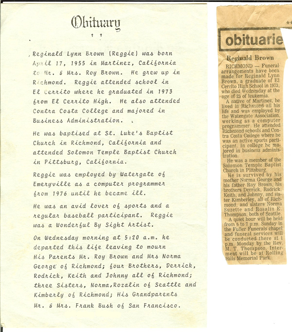 Reggie Obit