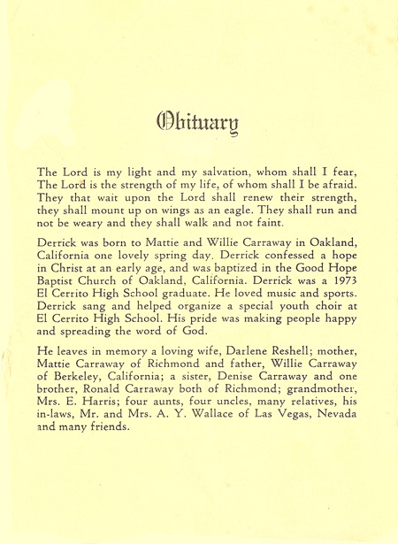 Carraway Obit